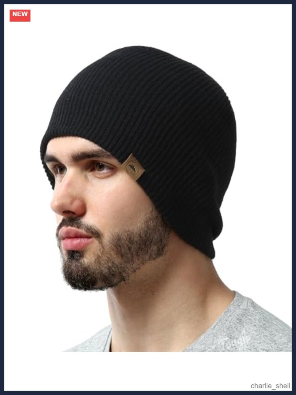 Ribbed Knit Beanie Stretch Fit Winter Hat Breathable Acrylic Cap